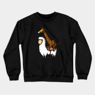 Giraffe Riding Lllama Crewneck Sweatshirt